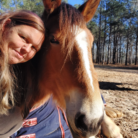 Shirl Rasmussen with her horse